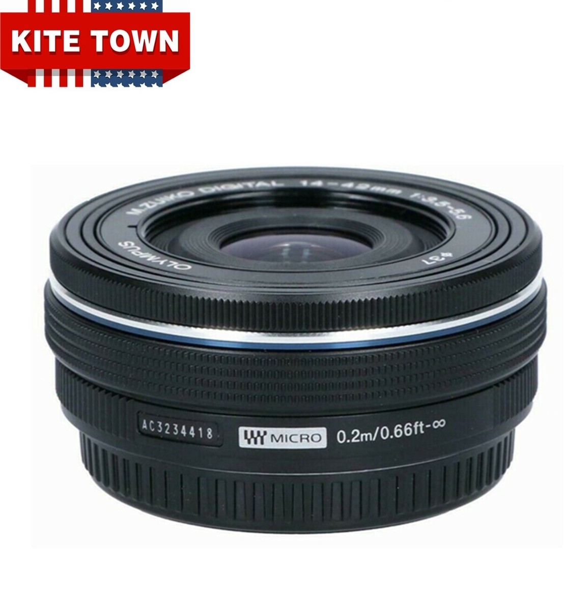 M.Zuiko 14-42mm f/3.5-5.6 EZ Black Lens for Panasonic