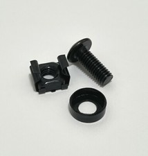 4 Pack M6 Black Cage Nuts and Bolts Screws Washers 19" Data Cabinet Rack Mount