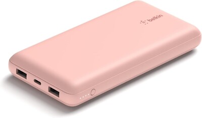 Belkin BOOST CHARGE Powerbank 20.000mAh 15W USB-A USB-C Multilader Roségold  