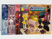Lot of 5 Plastic Canvas Craft Pattern Booklets, coasters/bookmarks/home decor