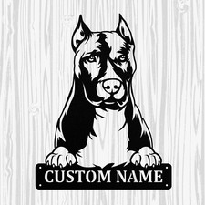 Personalized Pitbull Metal Sign, Dog Owner Wall Art, Memorial Gift