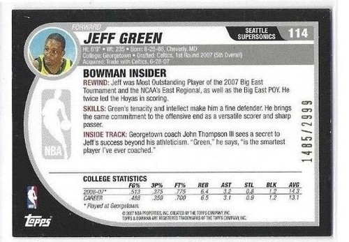 2007-08 Bowman Basketball Base/RC #/2999 + Relics + Copper Parallel #/399 - Picture 4 of 6