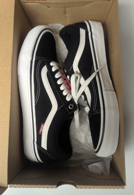 Vans Old Skool Pro Black White Men's Skate Size 8.5 Brand New Rare Red Label