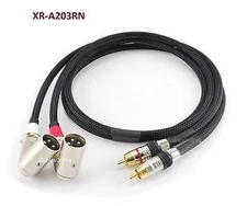 3ft CablesOnline Pro-Series 2-XLR Right-Angle Male to 2-RCA Male Audio Cable