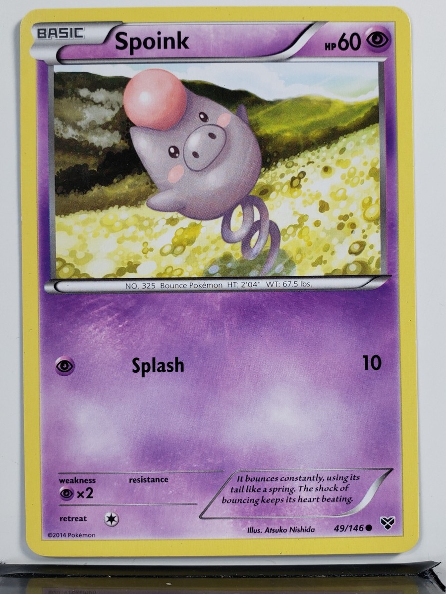 Spoink 49/146 LP / VLP - B2G1F - XY Base Set Pokemon Card - Atsuko