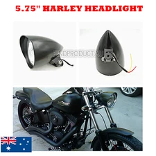Black Tri Bar 5.75" Alloy Billet Headlight Harley chopper bobber custom dyna