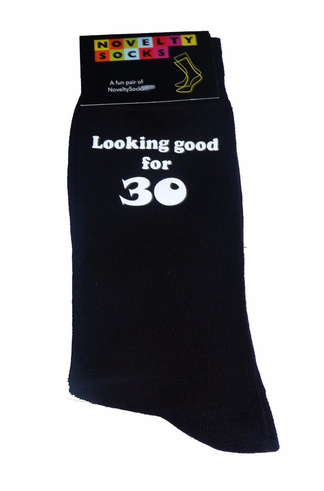 Looking Good for 30 Printed Design Mens Black Socks Great 30th Birthday Gift