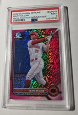 MATT McLAIN - 2022 BOWMAN CHROME PROSPECTS - FUCHSIA SHIMMER REFRACTOR - PSA 9