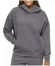 Calvin Klein Women's Gray Pullover Hoodie Sweatshirt Long Sleeve Small