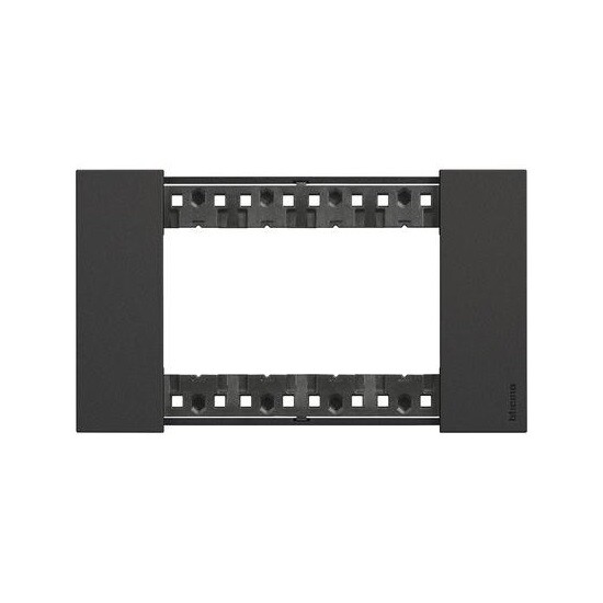 BTICINO KA4804KG PLACCA LIVING NOW 4 MODULI - NERO - MATERIALE PLASTICO