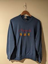 Vintage 90s Winnie the Pooh Disney Blue Large Light Weight Sweatshirt