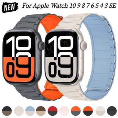 Magnet Silikon Armband Für Apple Watch Series SE 11 10 9 8 7 6 5 38-49mm Ultra 3