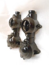 Originale Bakelit Dreh Licht Schalter Steckdose Kombi doppel Aufputz schwarz 