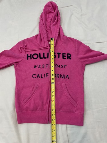Hollister Womens XS Pink West Coast California Zip Front Hoodie Sweatshirt - Picture 7 of 10