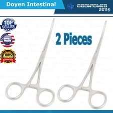 2 Doyen Intestinal Serrations JAWS Forceps Curved 9" Surgical Medical Instrument