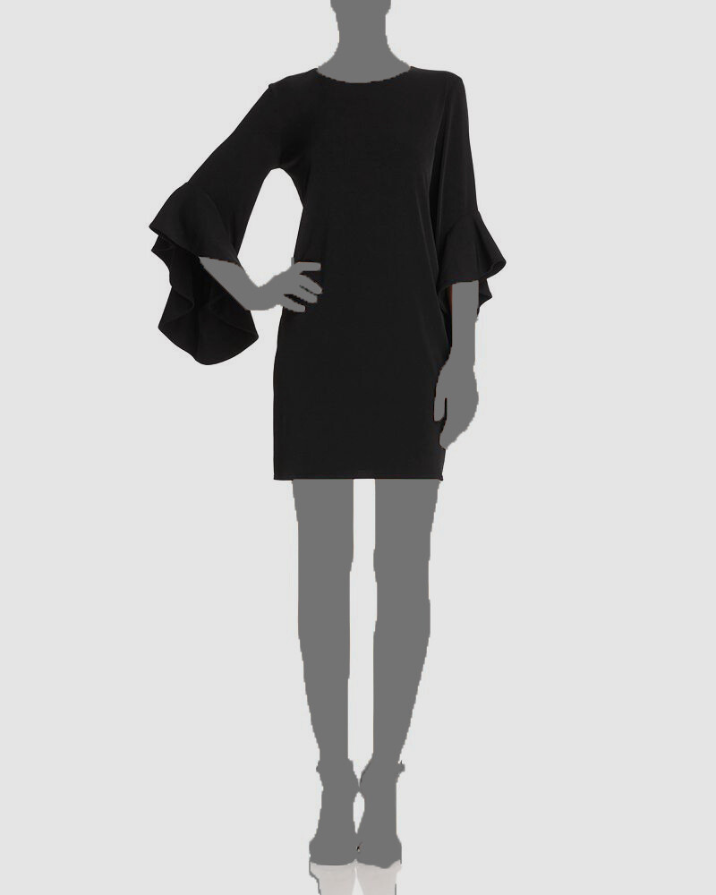black 3 4 sleeve shift dress $348 Laundry BY Shelli Segal Women's 3/4 Bell-Sleeve Size S office dress for work