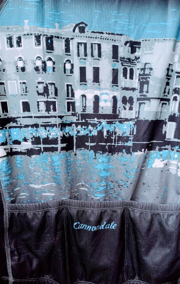 Camiseta deportiva de ciclismo Cannondale para mujer mediana manga corta 1/2 cremallera 3 bolsillos gráfica Foto 4 de 4