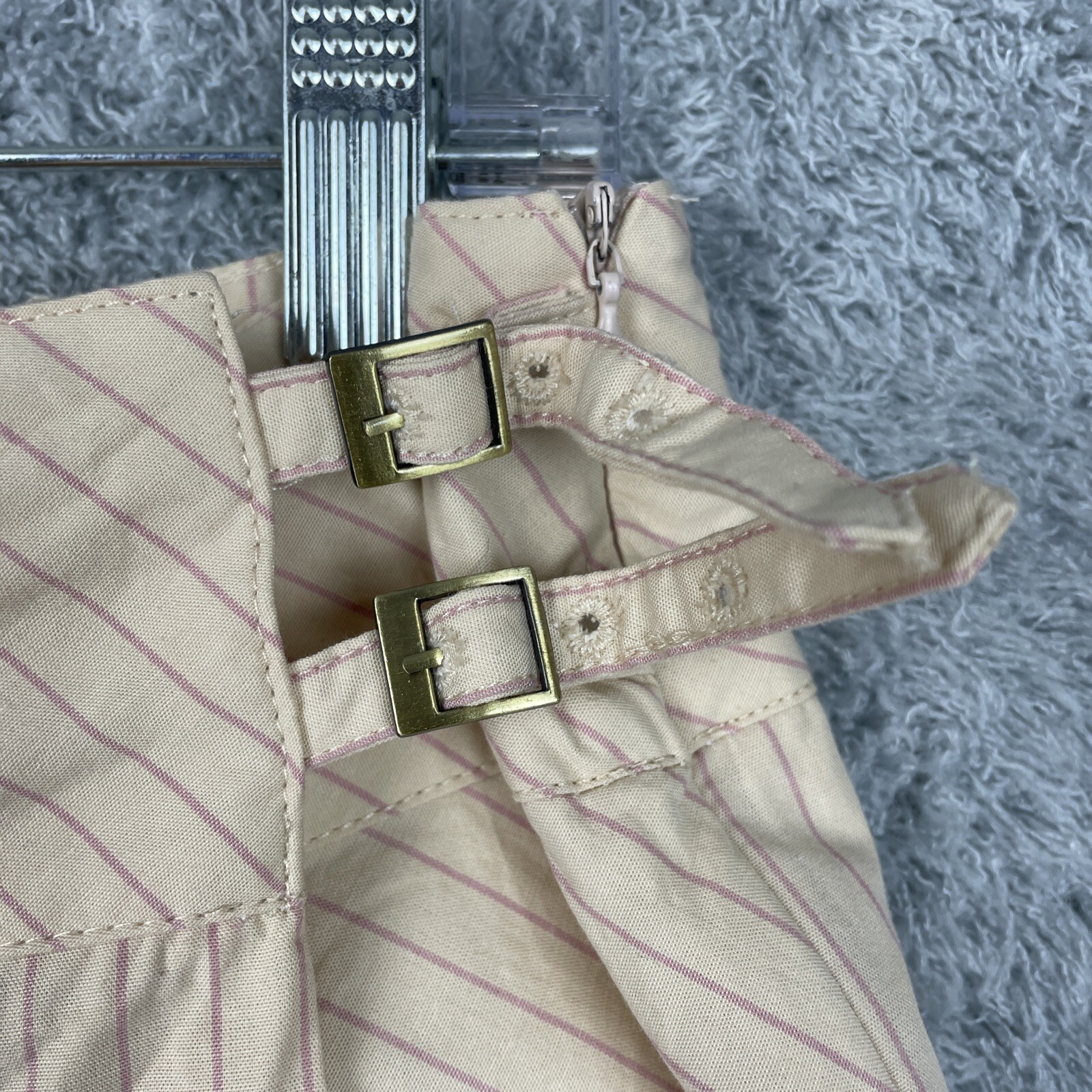 Zara Skort Womens Medium Yellow Pink Stripe Tennis Core Athleisure Pleated thumbnail 3