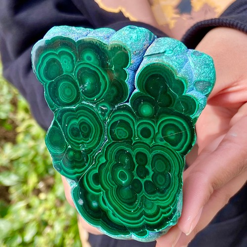 298G Rare Natural silica malachite slice quartz crystal luster mineral specime - 第 10/14 張圖片