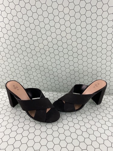 Call It Spring Negro Vegano Cuero Bloque Talón Mula Puntera abierta Tacones  para mujer Talla 9 | eBay