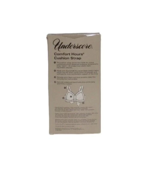 Vintage 80s Underscore Bra Wire Free White Cushion Comfort Wide Strap Size 42C - Image 2 of 3