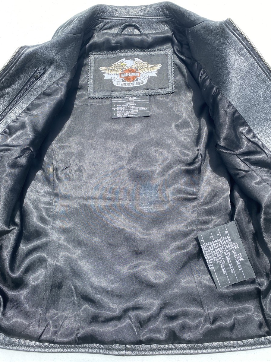 Harley-Davidson Women's ISIS Eagle Black Leather Jacket XS MINT | eBay