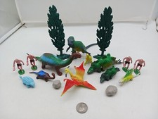 Vintage Hong Kong Prehistoric Animals Dinosaurs Cavemen Playset LOT