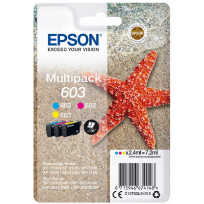 Epson C13T03U54010 603 Tintenpatrone MultiPack C,M,Y, 130 Seiten 2.4ml VE=3