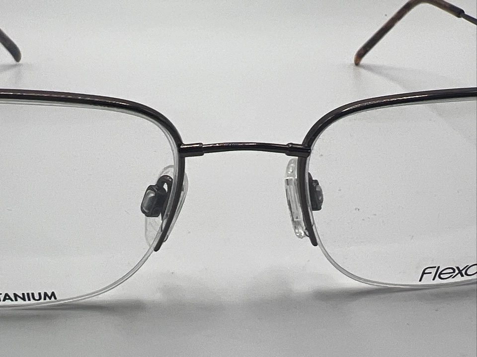 Flexon 606 145 56/18 145 coffee half rim men’s flexible titanium frames Y259 - Image 3 of 4