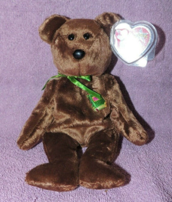 Original Ty Beanie Baby WILLIAM (geschl. Buch) Teddybär mit Tag Vitrinenstück