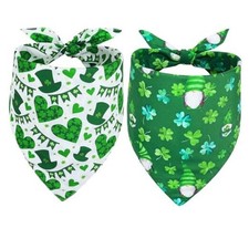 St. Patrick's Day Dog Bandana, 2 Pack Bandanas for St. Patrick's Day Clothes