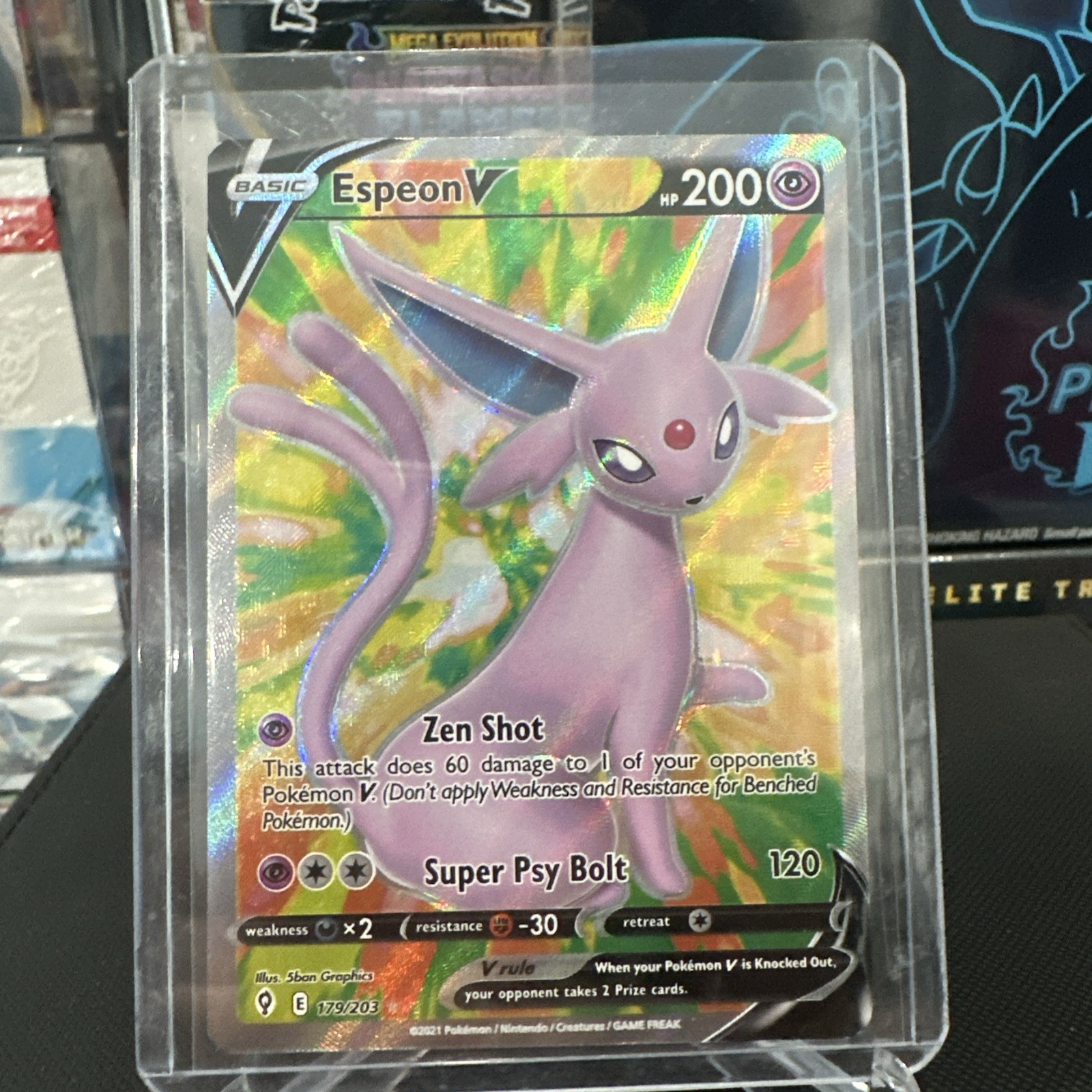 Espeon v Full Art 179/203SWSH07 Evolving Skies Near Mint Condition