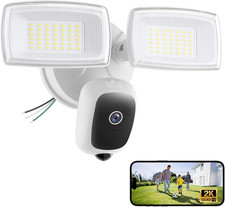 2K Hardwired Floodlight Camera, 3500LM Motion Activated Outdoor Security Camera,