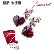 Baccarat Etoile de Mon Coeur Red Vermeil Earrings 18K Gold Plated Crystal