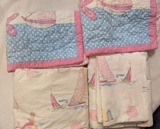 Pottery Barn Kids Full Sized Sheet Set Matching Shams Beach-Themed Girls