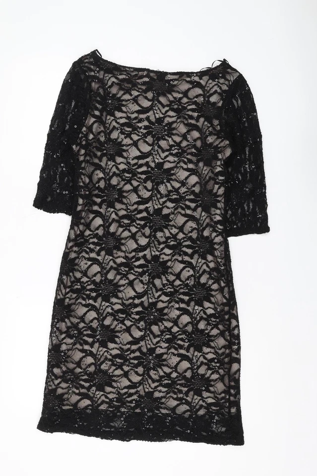 Evie Women's Black Lace Knee-Length Sheath Dress - Image 2 of 4