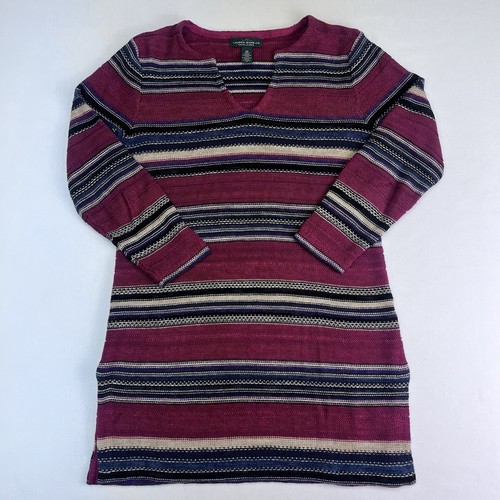 Lauren Ralph Lauren Sweater Womens Size XS Linen Red / Blue Striped Top / Blouse