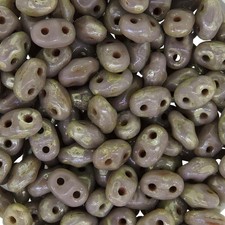 MiniDuo Beads Two Hole Seed Beads 4mm x 2mm Opaque Violet Picasso 8GM Tube