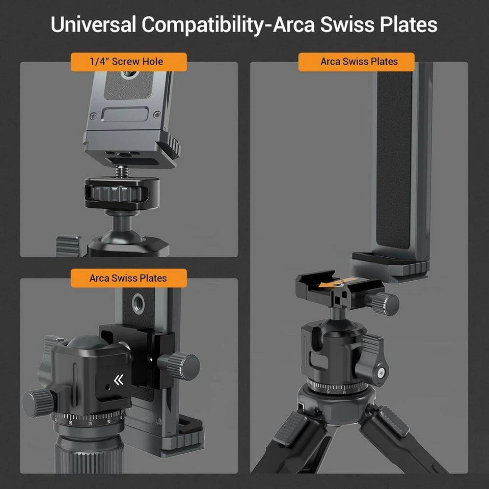 Universal Tablet Tripod Mount Adapter with 1/4 Screw and Cold Shoe for 4.7-12.9 - Image 3 of 4