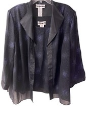 Dana Kay 2-Pc Jacket Tank 24W Blue Sparkley Swirl Holiday Cocktail Party Wedding