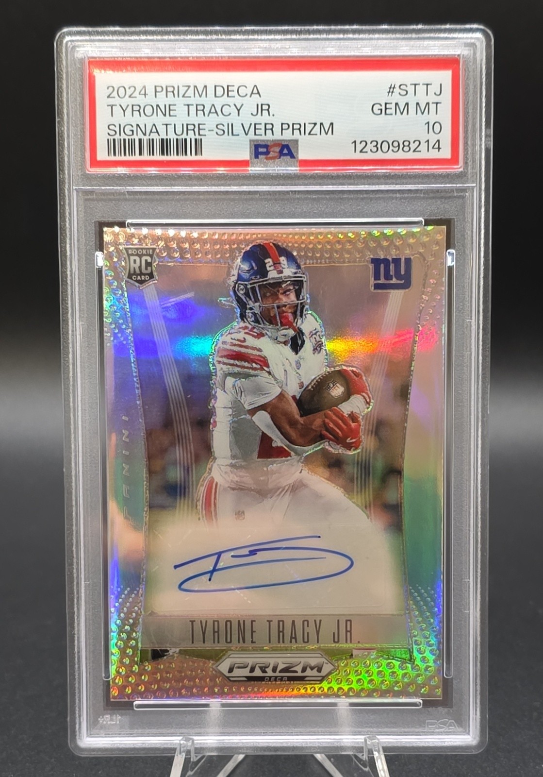 Tyrone Tracy Jr. Panini Prizm Deca Signatures #STTJ Silver