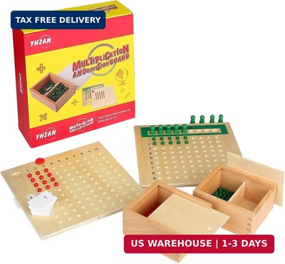 YHZAN Montessori Math Board Learning Multiplication & Division STEM Wooden Educa