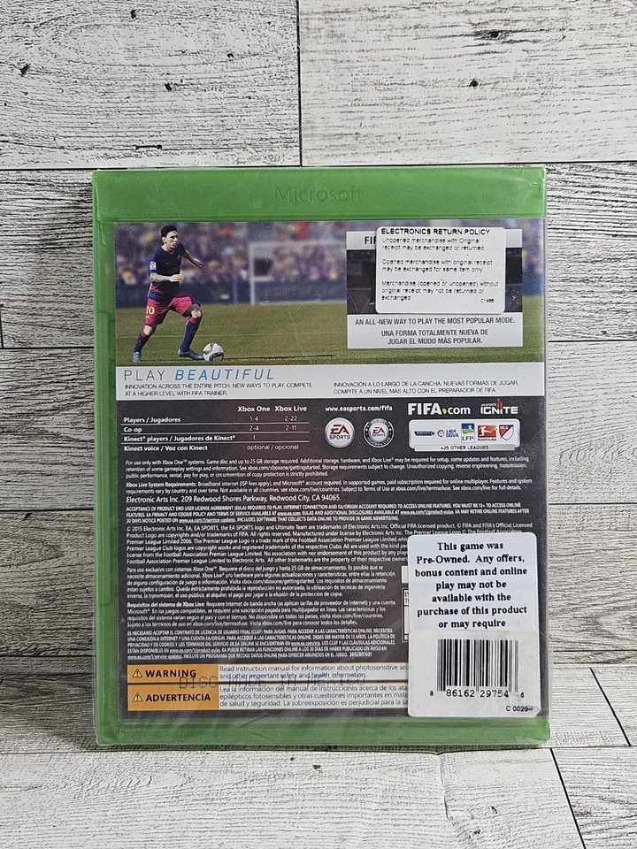 FIFA 16 Soccer 2016 Microsoft Xbox One NEW SEALED - Image 2 of 2