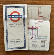 1957 London Underground Tube Map Harry Beck Pocket Diagram Original