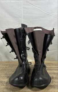 Vintage 1980s Servus Rubber Co Black 5 Buckle Waterproof Overboots Men's Size 13
