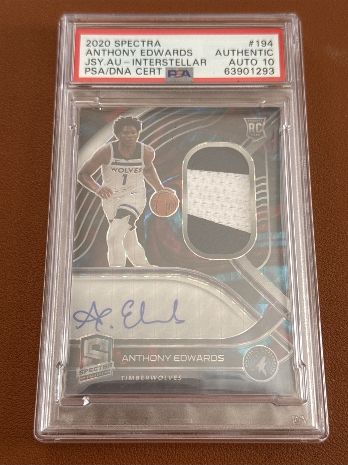 2020-21 Panini Spectra - RC Jersey Auto Anthony Edwards #194 Interstellar /49