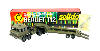 【当時物】solido Berliet T12 トレーラー Solido Berliet T12 Tank Transporter in Original Box - 1/50 Die