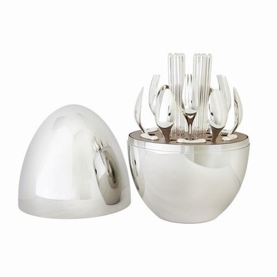 CHRISTOFLE 0065999 EGG MOOD ASIA FLATWARE SERVICE FOR 6, 24 PCS ( NEW OTHER )