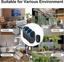 Wireless Doorbell for Home -  Door Bells & Chimes Wireless with 3 Receivers - 13