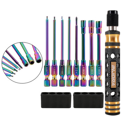 INJORA 8-in-1 Quick-Change Hex Phillips Nut Driver Set for 1/24 1/18 Tool-LSD68